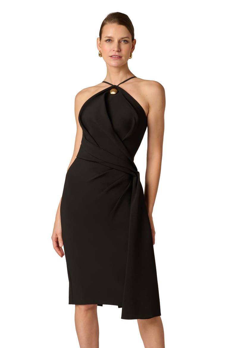 Crepe Sheath Dress, Alternate, color, BLACK