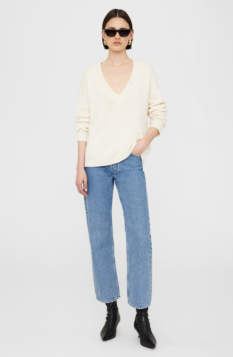 ANINE BING Lee Sweater, Main, color, Cream