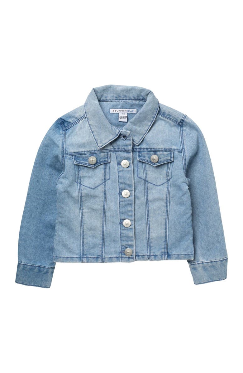 POURED IN BLUE Flip Sequin Denim Jacket, Alternate, color,