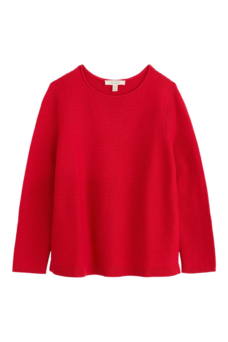 Makers Rib Organic Cotton Sweater, Alternate, color, KNIT MELANGE SCARLET