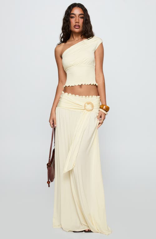 Princess Polly Orbit Smocked Waist Maxi Skirt In White