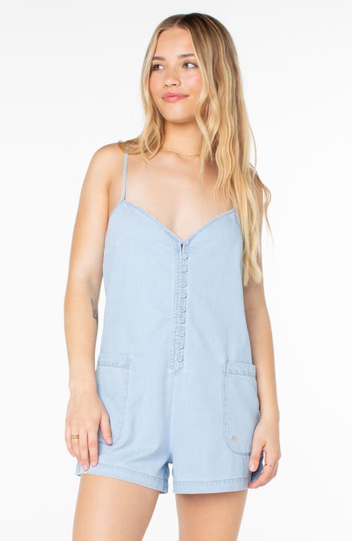 Roxy Sea Of Stars Cotton Blend Chambray Romper