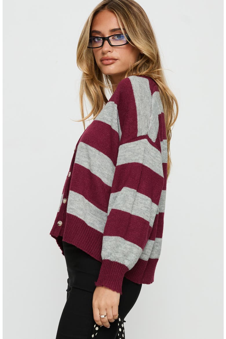 Devvon V-Neck Stripe Cardigan, Alternate, color, MULTI