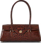 Brahmin Dayan Croc Embossed Leather Satchel