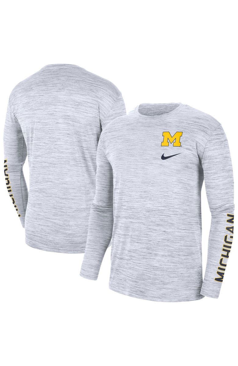 Nike Men's Nike White Michigan Wolverines Velocity Legend Team Performance Long Sleeve T-Shirt, Main, color,
