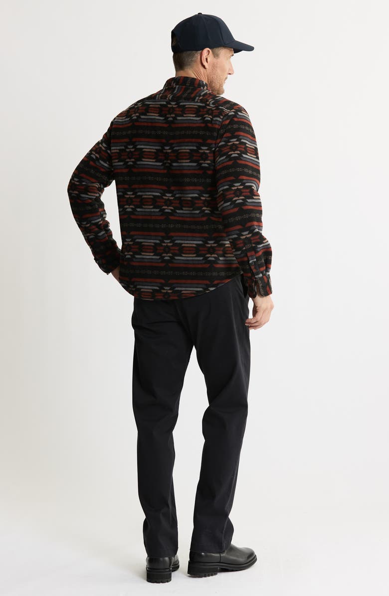 JACHS Geometric Jacquard Faux Shearling Lined Jacket, Alternate, color, Black Multi