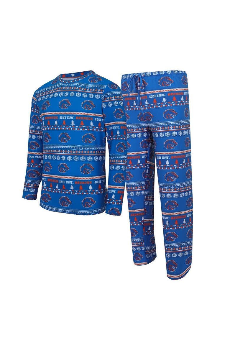 Men's Concepts Sport Royal Boise State Broncos Swivel Long Sleeve T-Shirt & Pants Sleep Set, Main, color, Royal