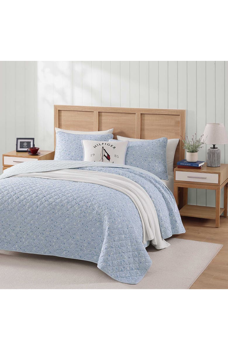 Tommy Hilfiger Boating Flags Comforter & Shams Set, Alternate, color, Soft Blue/ White