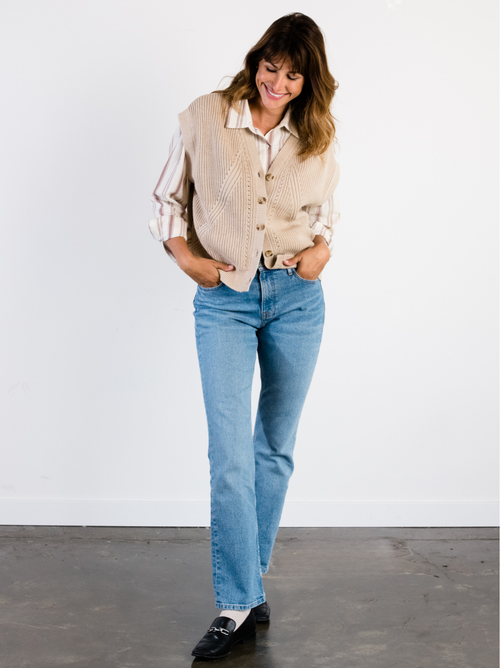 Able Jess Sweater Vest In Oatmeal