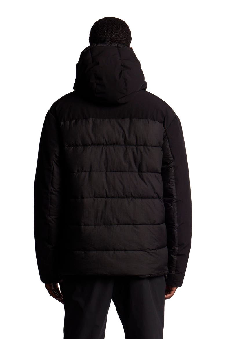 Wadded Hybrid Hooded Jacket, Alternate, color, Jet Black