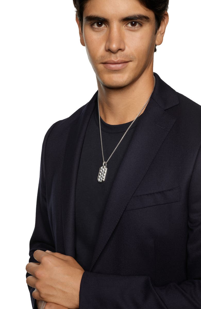 David Yurman Pyramid Tag in Sterling Silver, 35mm, Alternate, color, Sterling Silver