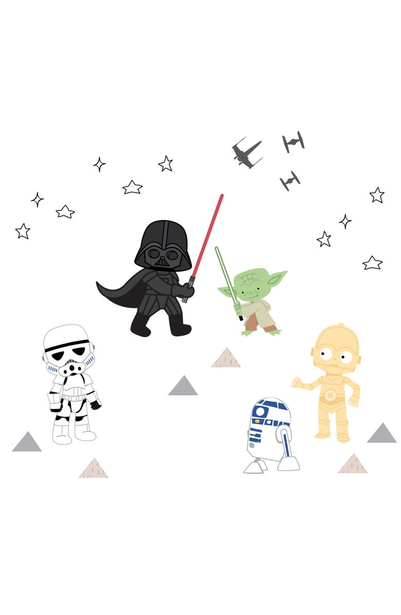 Lambs & Ivy Star Wars Classic Wall Decals - Yoda, Darth Vader, R2-D2, C-3PO, Main, color, Multicolor