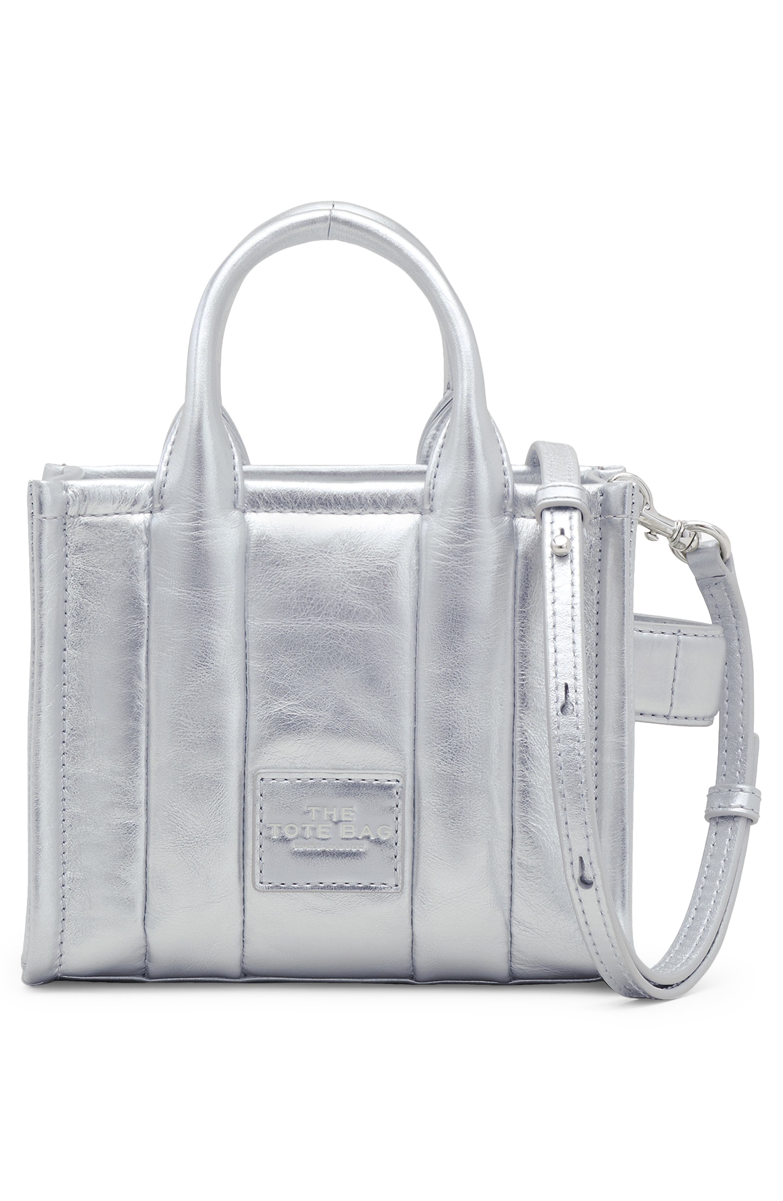 Marc Jacobs The Metallic Leather Crossbody Tote Bag, Alternate, color, 