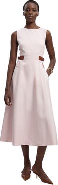 Karen Millen Petite Tailored Linen Full Midi Dress