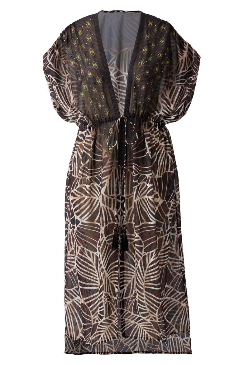 Lets Be Fronds Cover-Up, Alternate, color, BLACK/MULTI