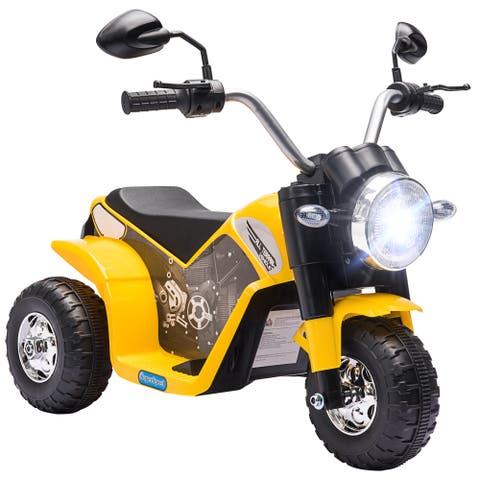 6V Kids Electric Motorcycle with Horn, Headlights, Realistic Sounds, 3-Wheels