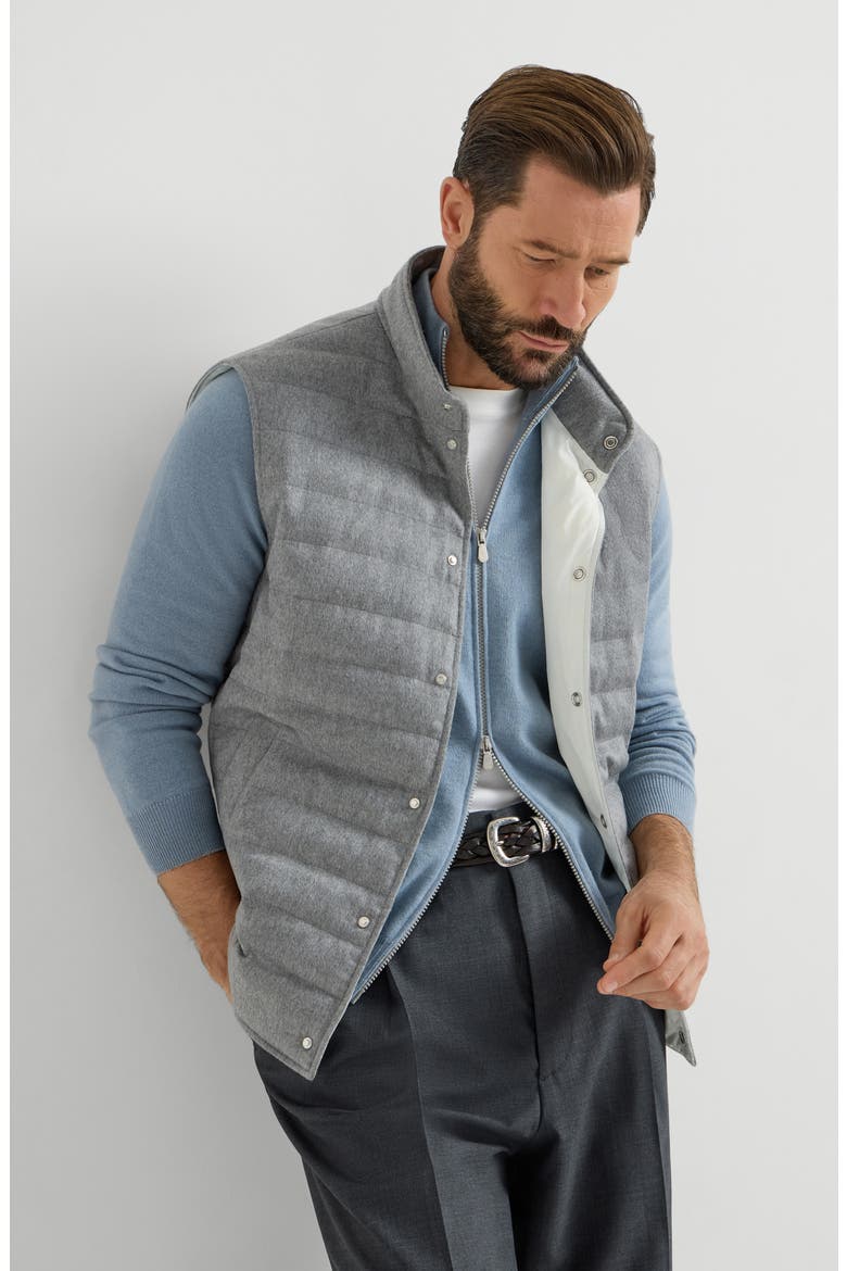 Cashmere flannel down jacket, Alternate, color, Grey