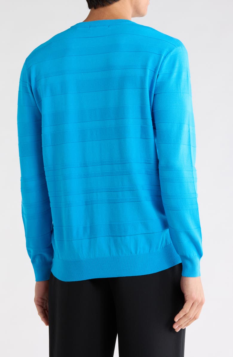 Bugatchi Stripe Sweater, Alternate, color, Aqua