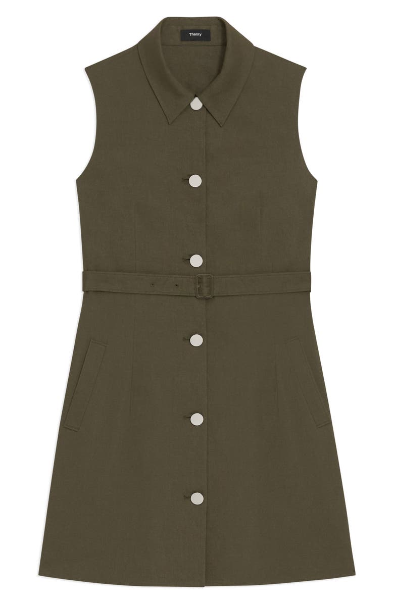 Theory Good Sleeveless Linen Blend Minidress, Alternate, color, 