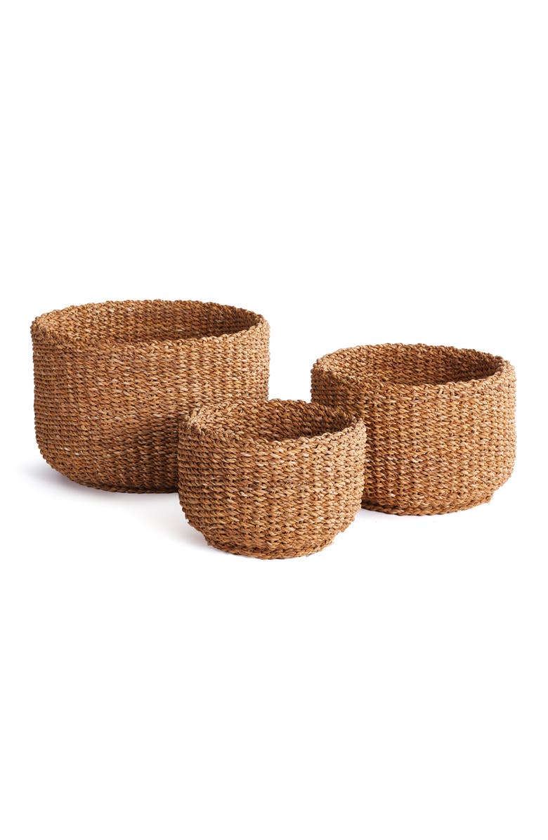 Napa Home & Garden Seagrass Cylindrical Baskets Set of 3, Main, color, 
