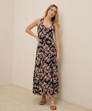 Pact Organic Cotton Fit & Flare Open Back Maxi Dress
