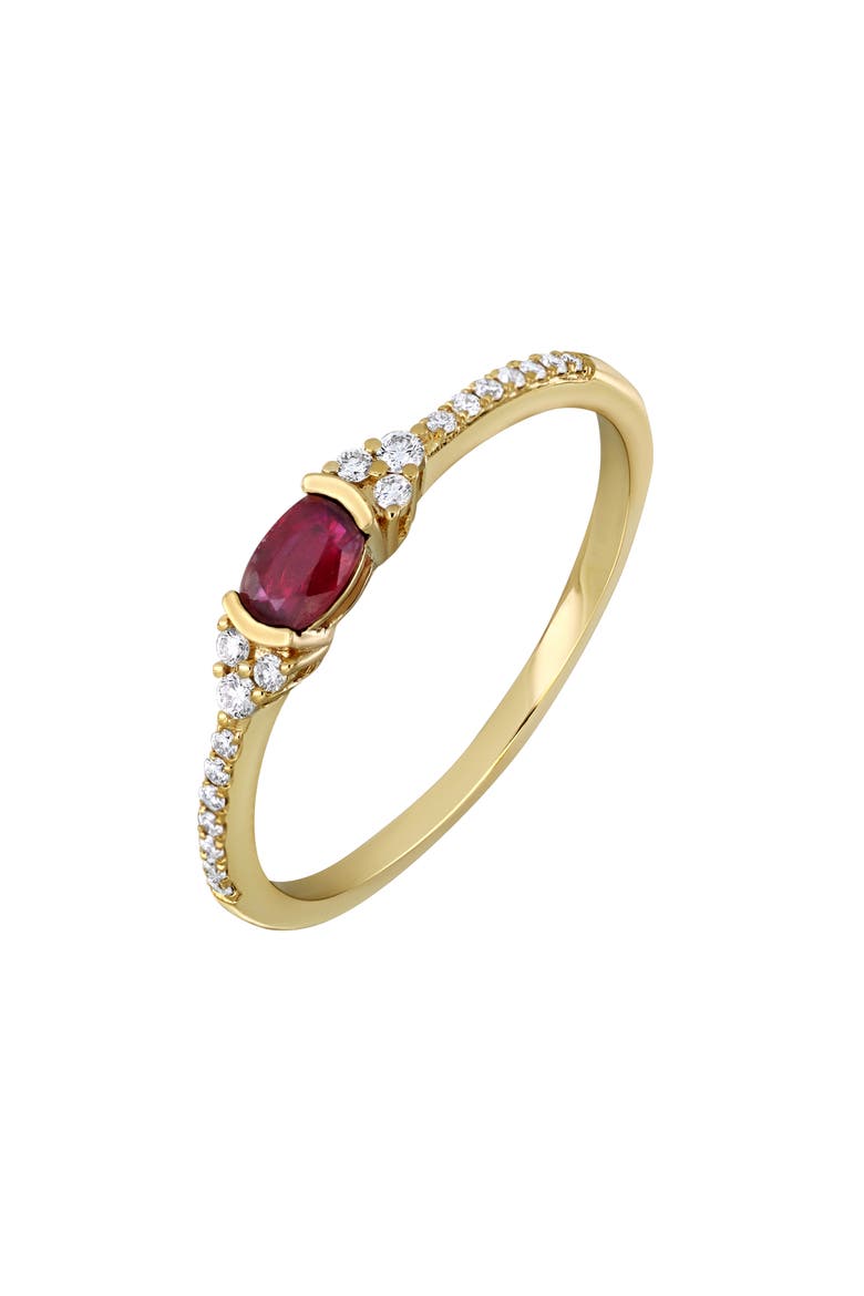 El Mar 18K Yellow Gold Ruby & Diamond Ring, Main, color, RUBY/ 18K YELLOW GOLD