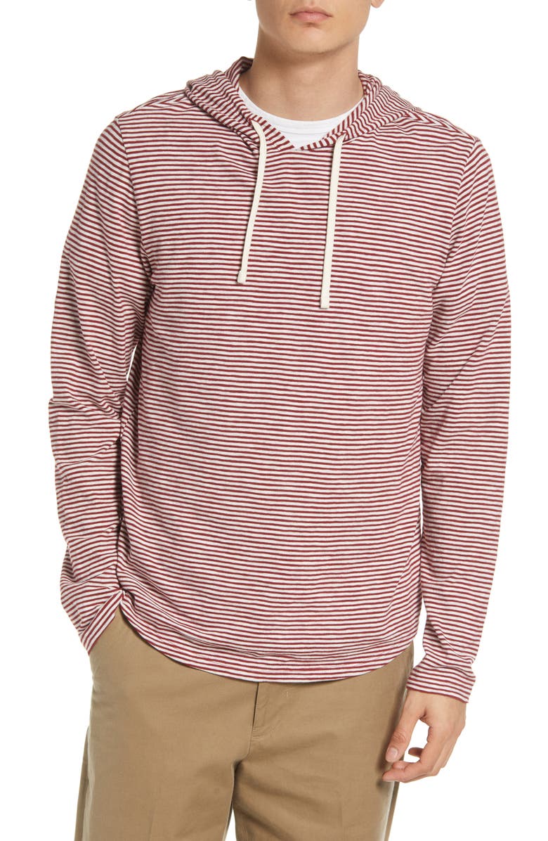 Vince Slub Stripe Cotton Hoodie, Main, color, 