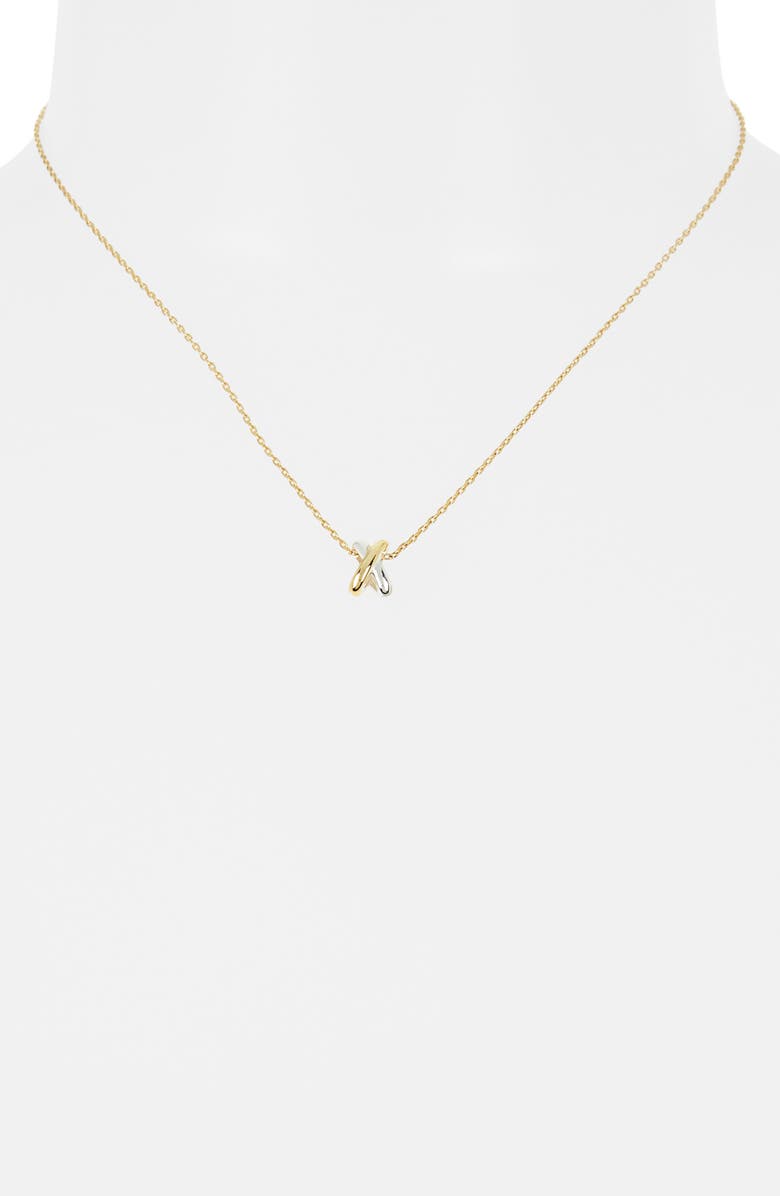 Argento Vivo Sterling Silver Two-Tone Cross Pendant Necklace, Alternate, color, Gold/ Silver