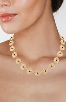 Cabochon Disc Collar Necklace