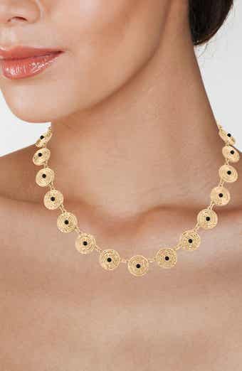 Cabochon Disc Collar Necklace