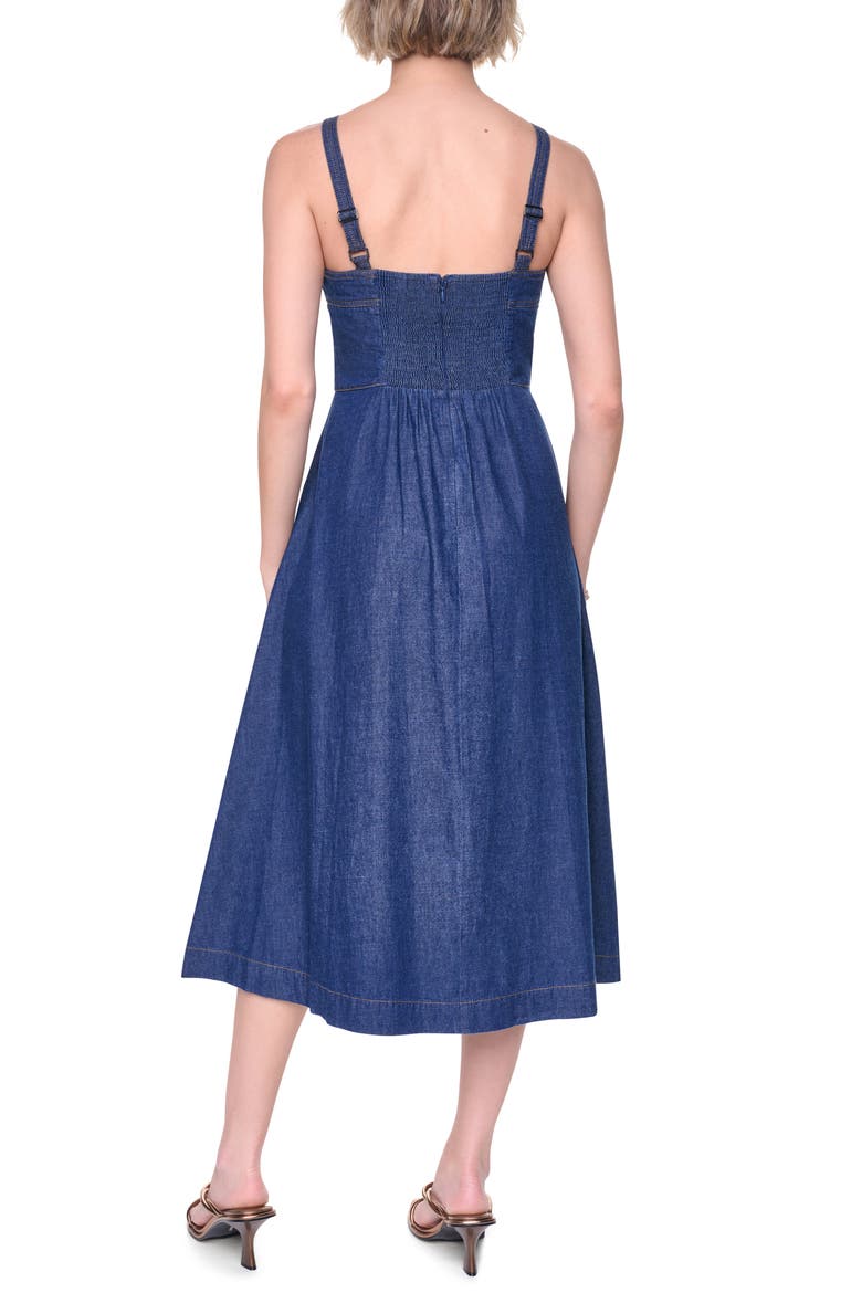 Crosby Contrast Stitch Denim Midi Dress, Alternate, color, CROSBY WASH