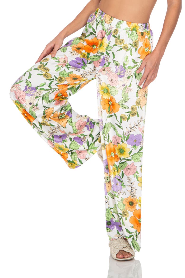 Calla Satin Wide Leg Pants, Alternate, color, VINTAGE FLORAL