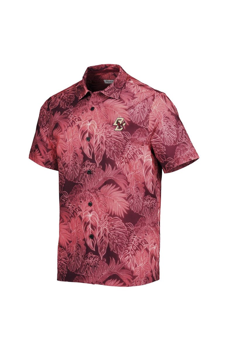Tommy Bahama Men's Tommy Bahama Maroon Boston College Eagles Bahama Coast Luminescent Frond Camp IslandZone Button-Up Shirt, Alternate, color, Maroon