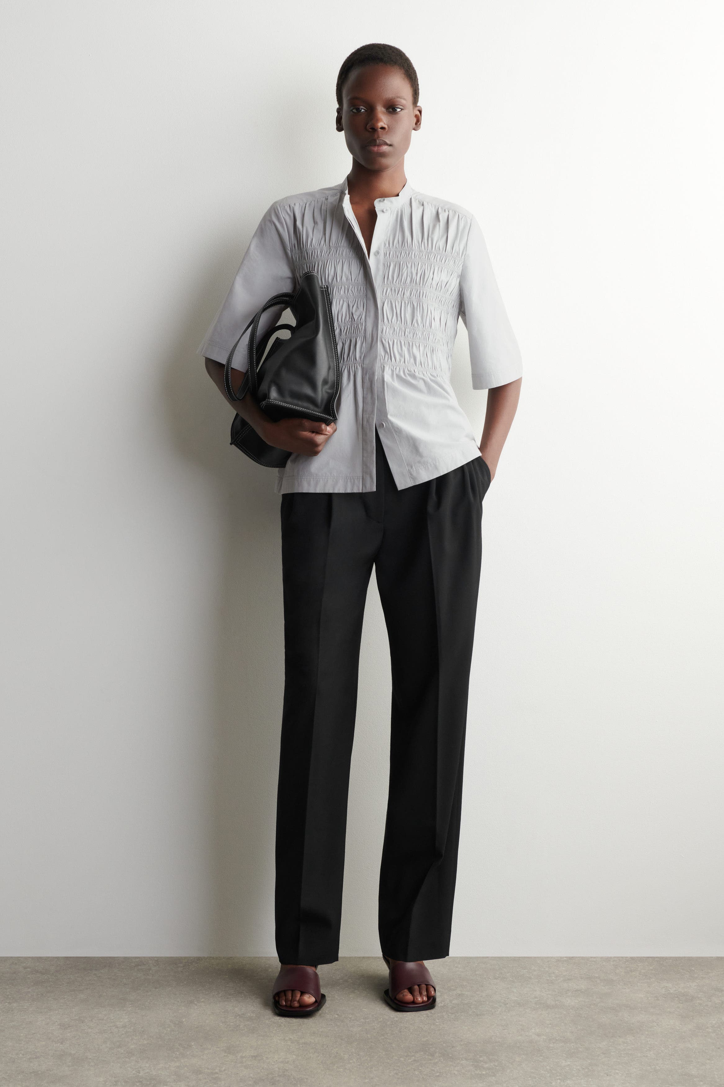 Ruched Cotton Blouse - image 2
