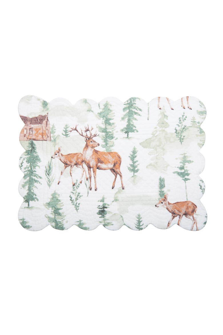 Christopher Forest Woven Reversible Rustic Lodge Placemats Set of 6, 13" x 19", Main, color, White