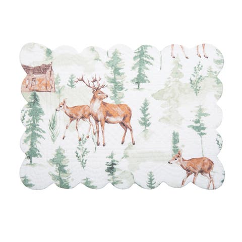 Christopher Forest Woven Reversible Rustic Lodge Placemats Set of 6, 13" x 19"