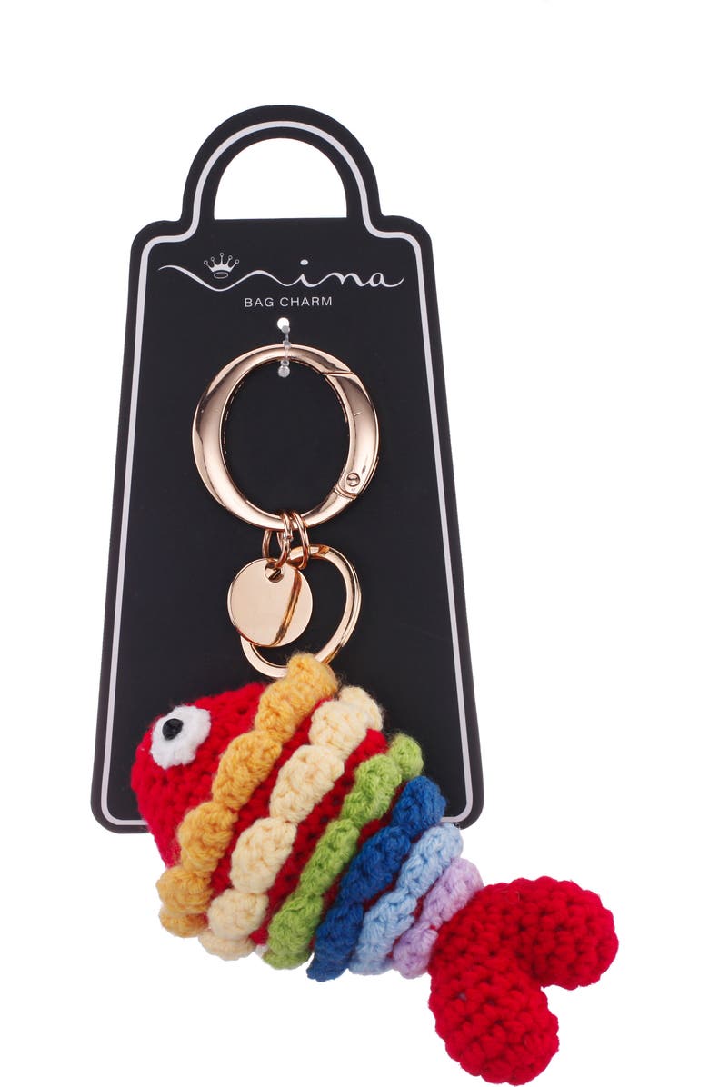 Nina Rainbow Fish Bag Charm, Alternate, color, Rainbow Multi