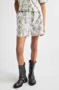 Golden Goose Journey Floral Print Cotton Shorts
