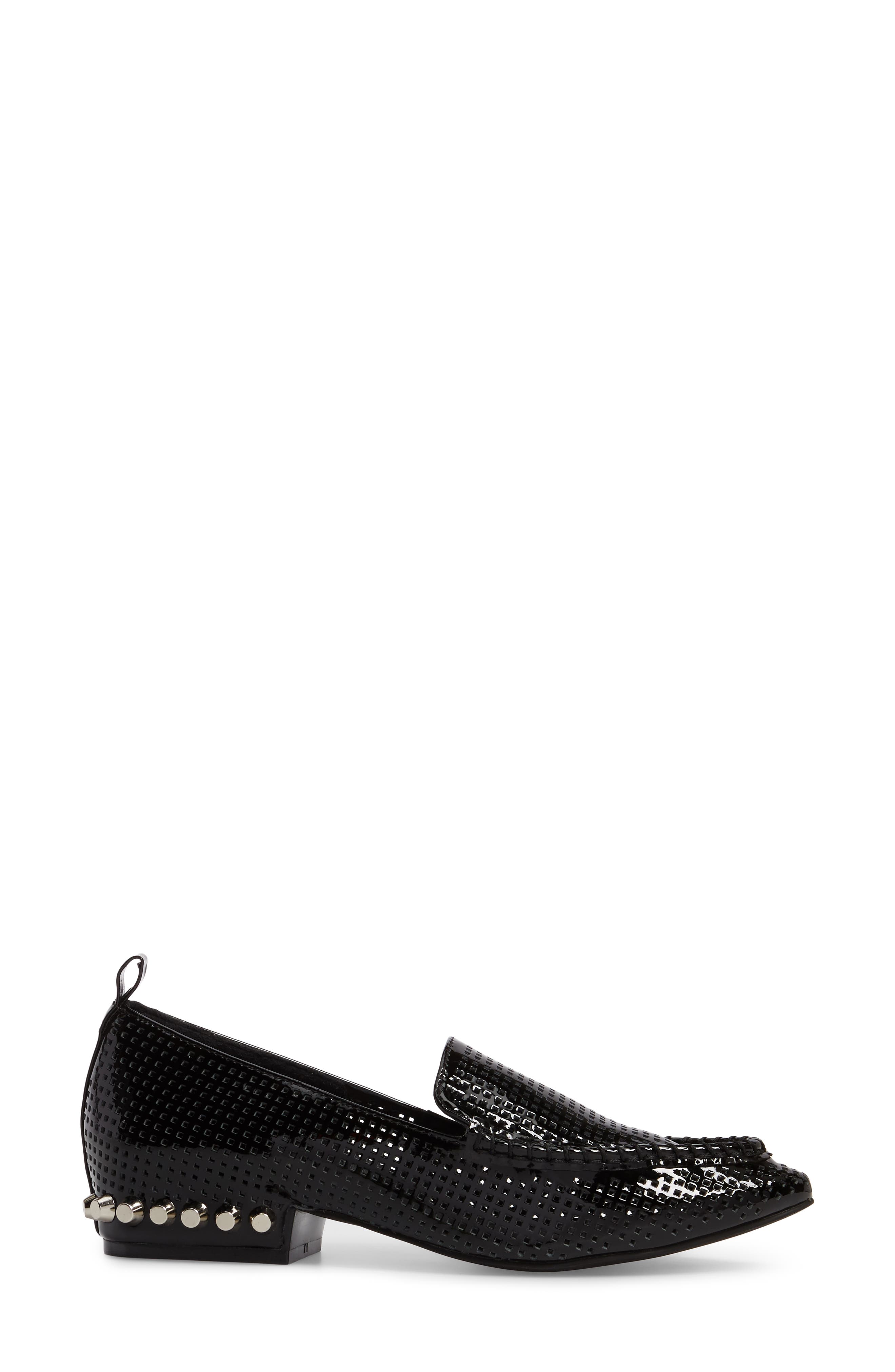 Barnett Loafer, Alternate, color, BLACK/ SILVER PATENT LEATHER