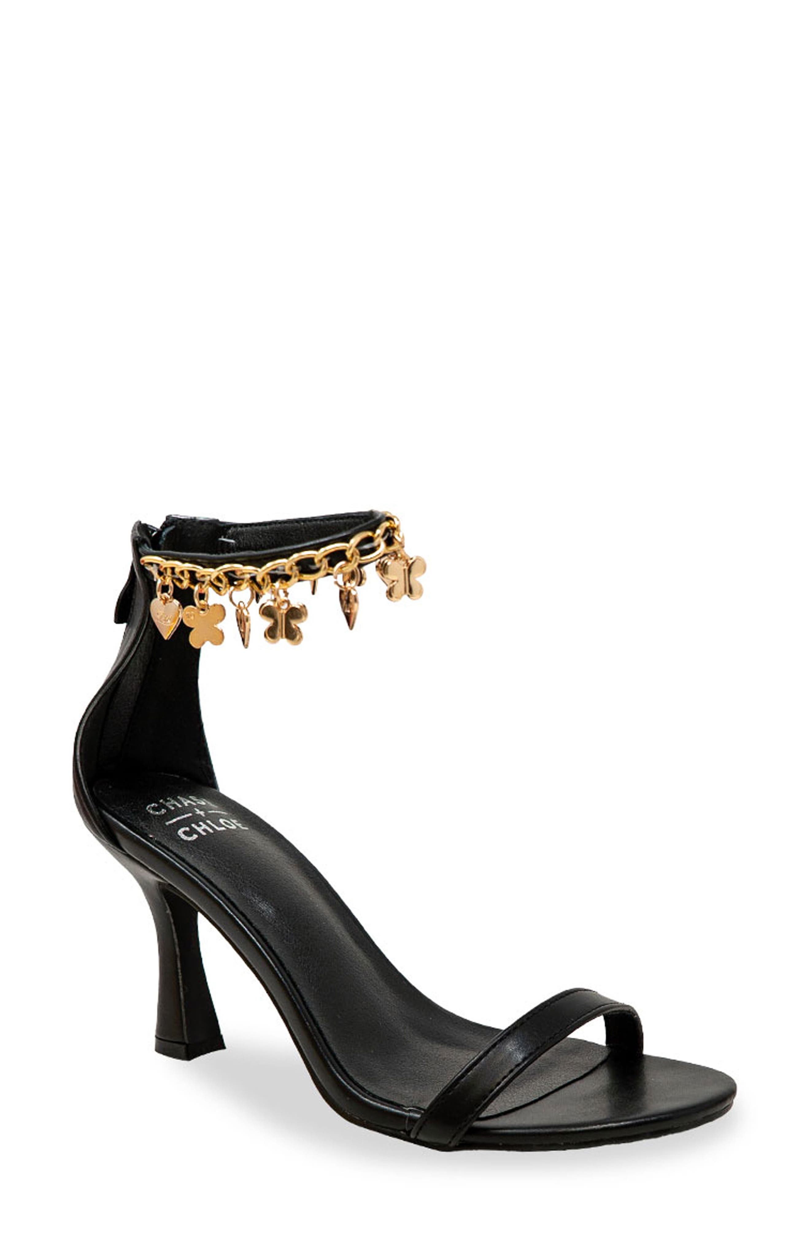 CHASE AND CHLOE Iridessa Charm Ankle Strap Sandal