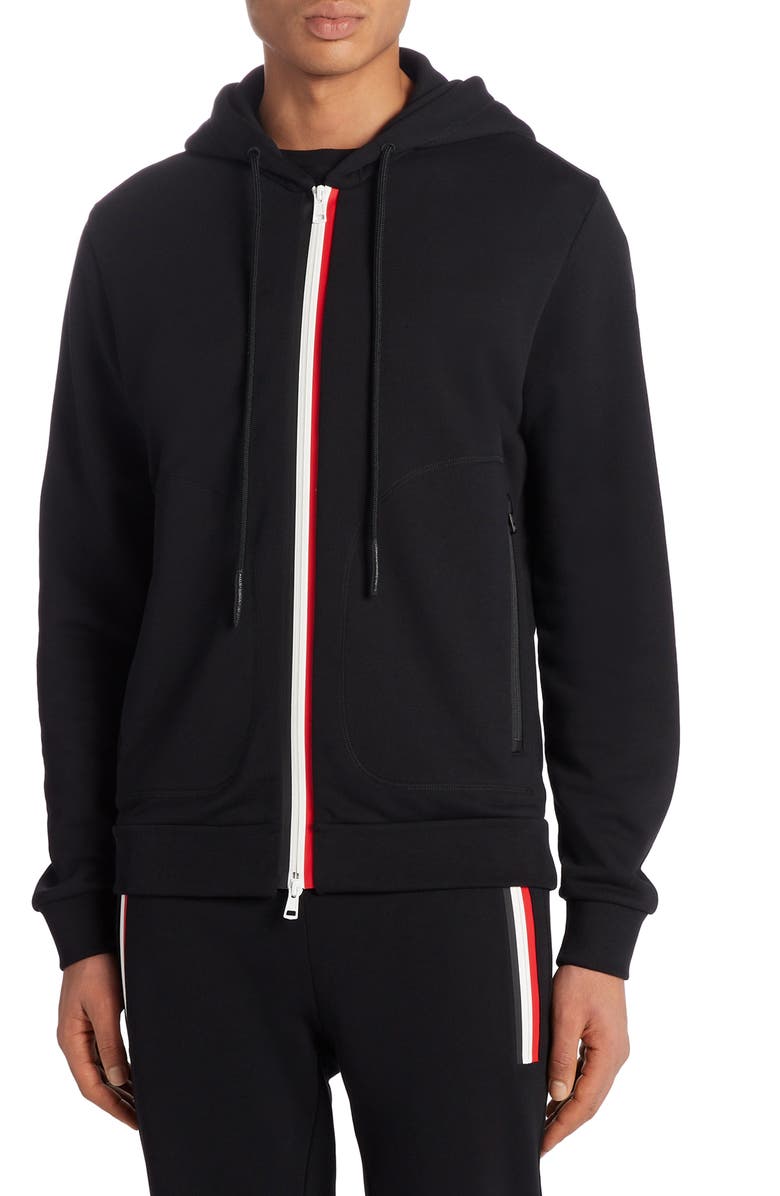 Moncler Maglia Zip Cotton Hoodie, Alternate, color,