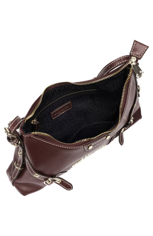 True Religion Belted Chain Strap Shoulder Bag In Burgundy