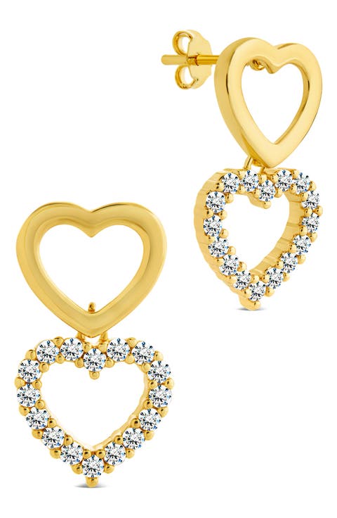 Nerea Cubic Zirconia Heart Drop Earrings