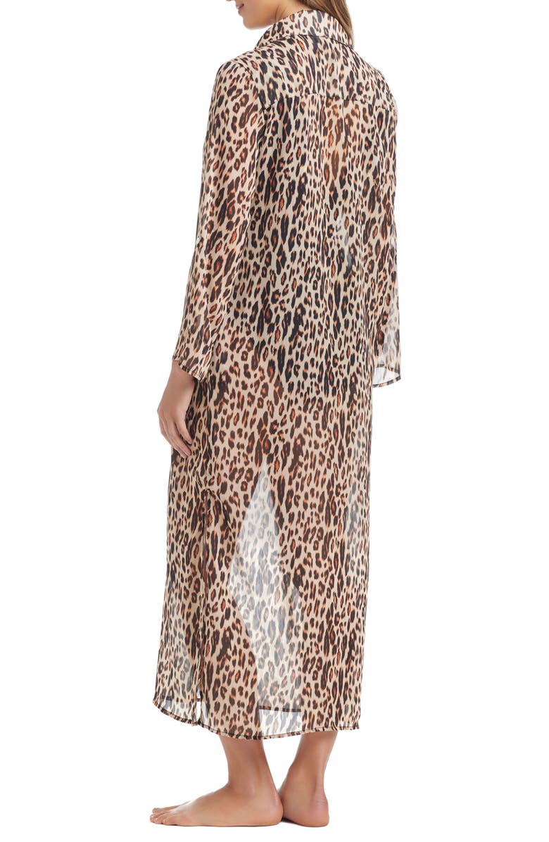 BLEU by Rod Beattie Longline Chiffon Cover-Up Shirt, Alternate, color, Animal Print Multi