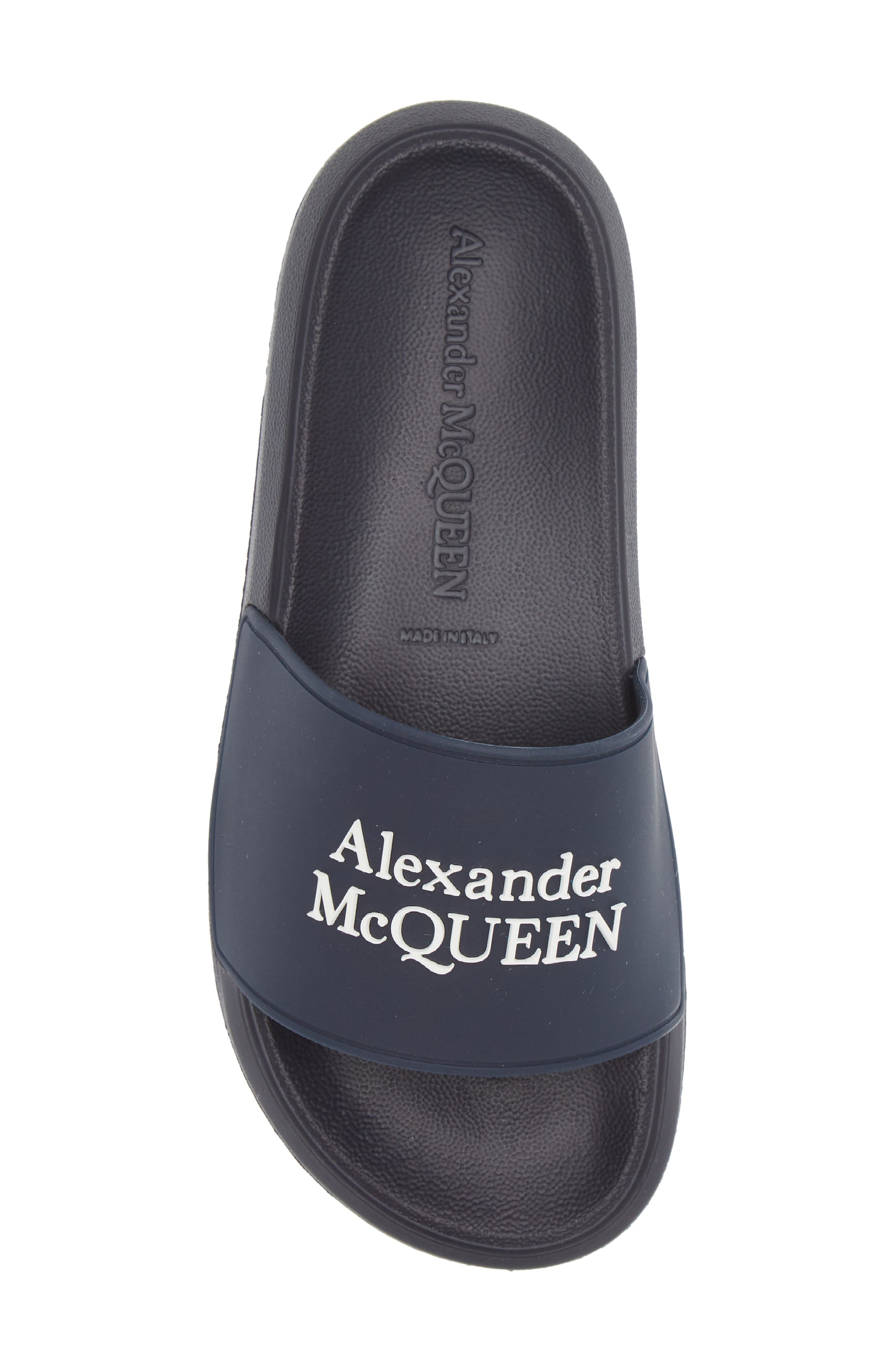 McQueen Alexander McQueen Logo Slide Sandal, Alternate, color, 