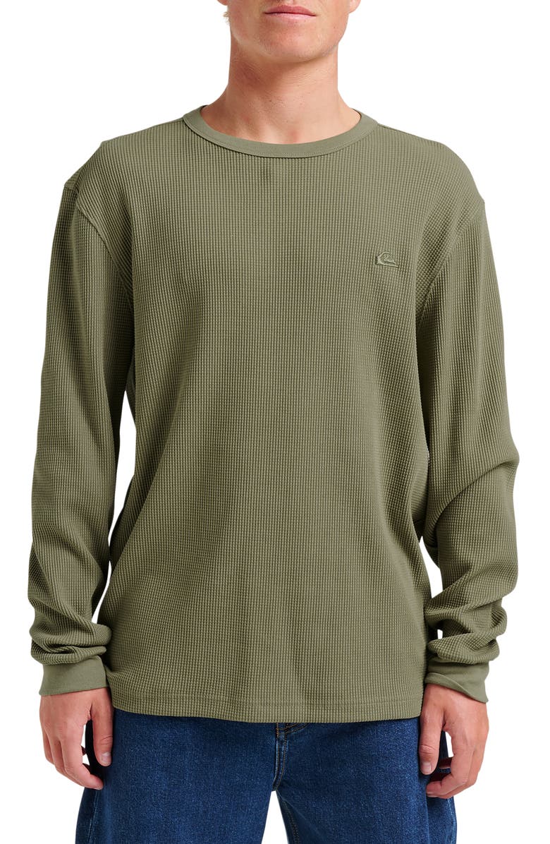 Quiksilver Nelson Long Sleeve Thermal Cotton Blend Pullover, Main, color, Fallen Rock