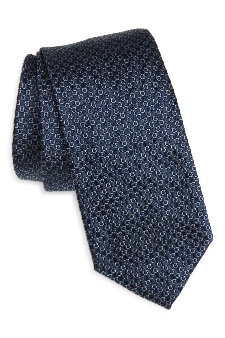 Chicago Silk Jacquard Tie, Main, color, BLUE SCURO