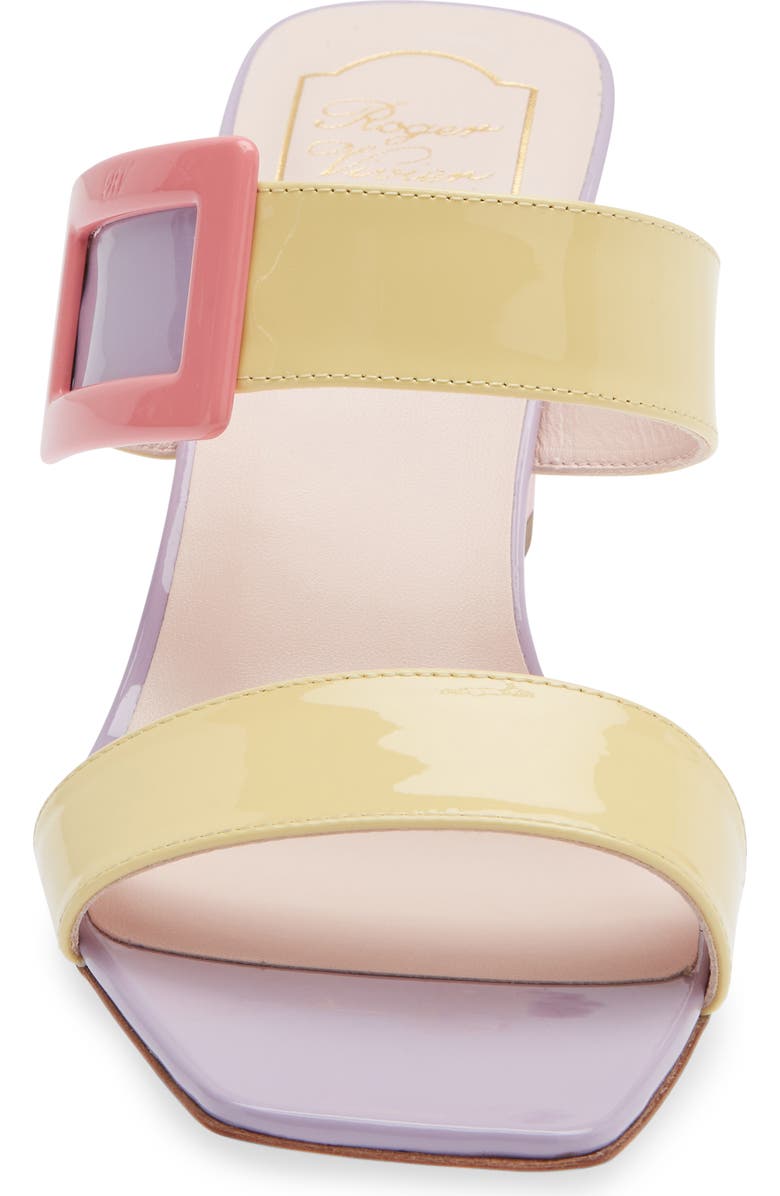 Roger Vivier Belle Vivier Colorblock Wedge Sandal, Alternate, color, Yellow/ Violet/ Pink