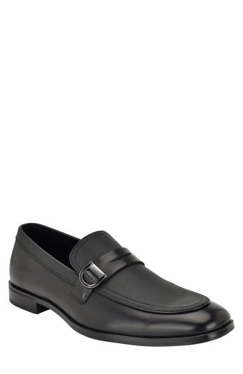 Guess Hiljon Faux Leather Loafer In Black Multi