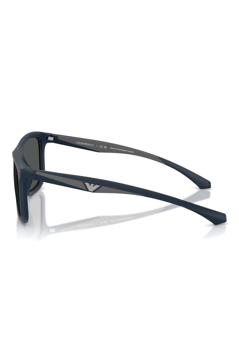 57mm Square Sunglasses, Alternate, color, MATTE BLUE / DARK GREY